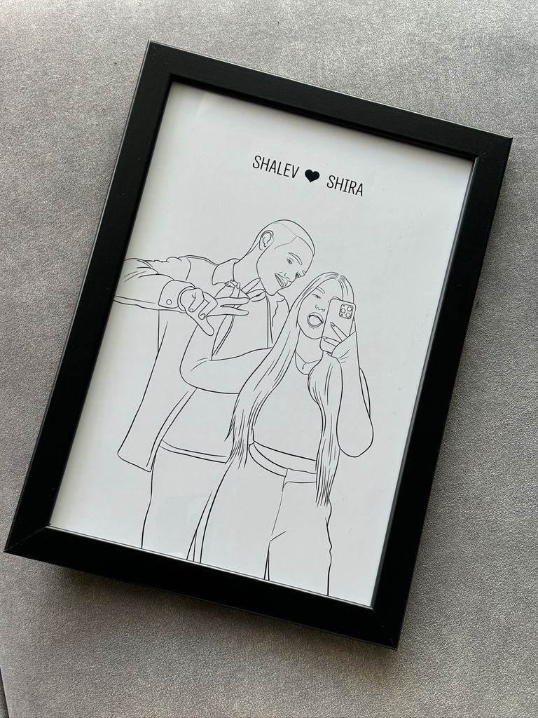 איור דיגיטלי - מתנה מקורית מתנה לבן זוג